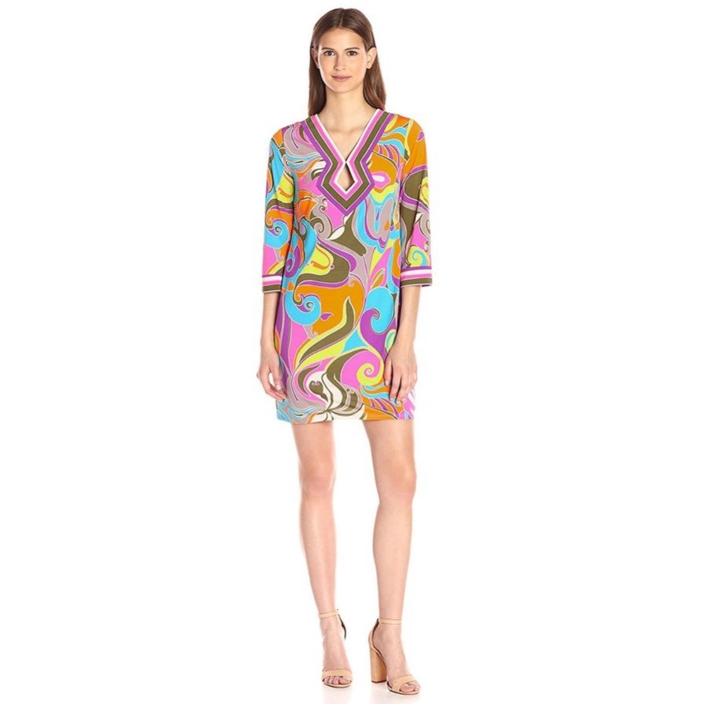 Trina Turk Women's Kaylan Island Swirl Jersey Dress Size 2